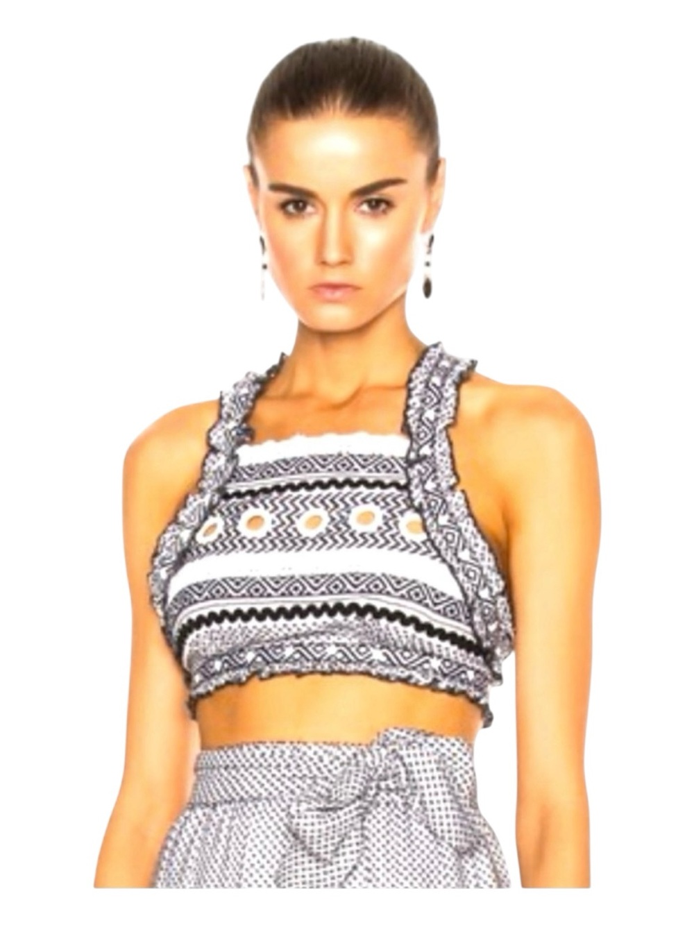CHELSEA & VIOLET Cross Back Halter Crop Top, Size M.